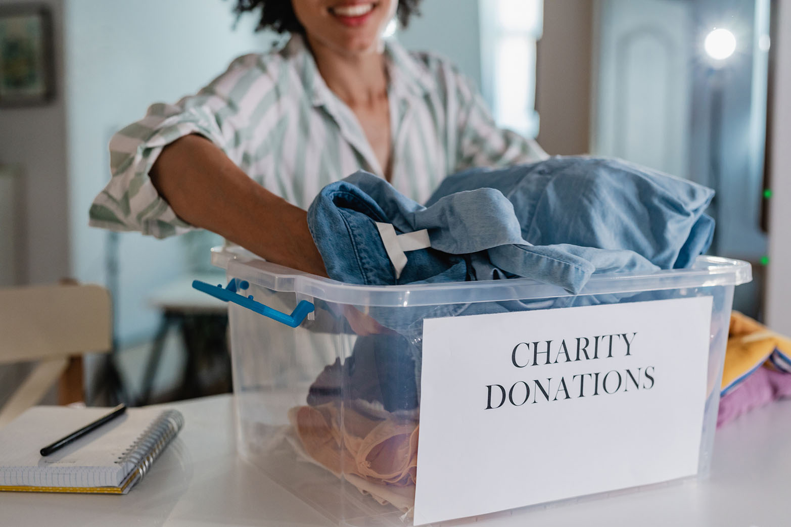 Donating what you don't need to make packing easier