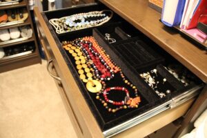 walk-in closet jewelry drawer