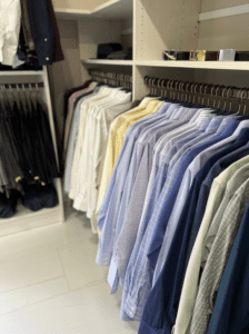 dress shirts in closet