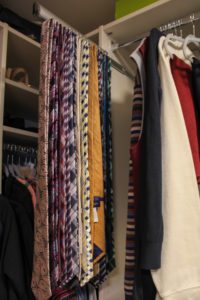 Men's wardrobe tie rack example from Closet America 