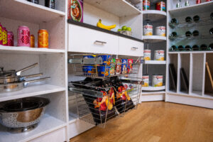kitchen cupboard with pull-out baskets