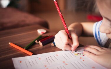 girl doing homework
